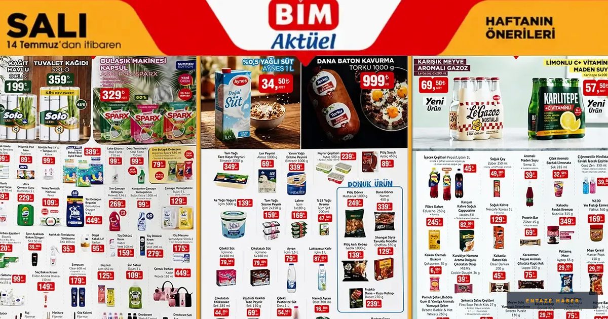 BİM 14 Temmuz 2026 Aktüel Listesi: Evin İhtiyaçlarında Büyük İndirim Fırsatı