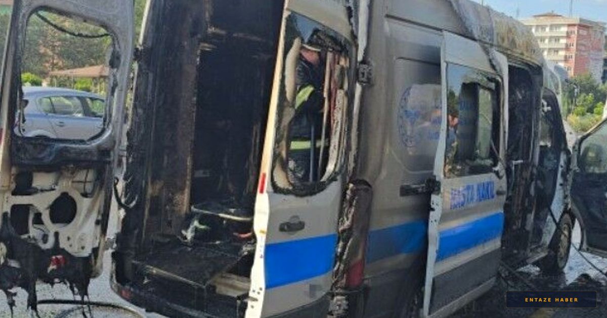 Karabük'te Dehşet Anları: Diyaliz Hastası Taşıyan Araç Kül Oldu