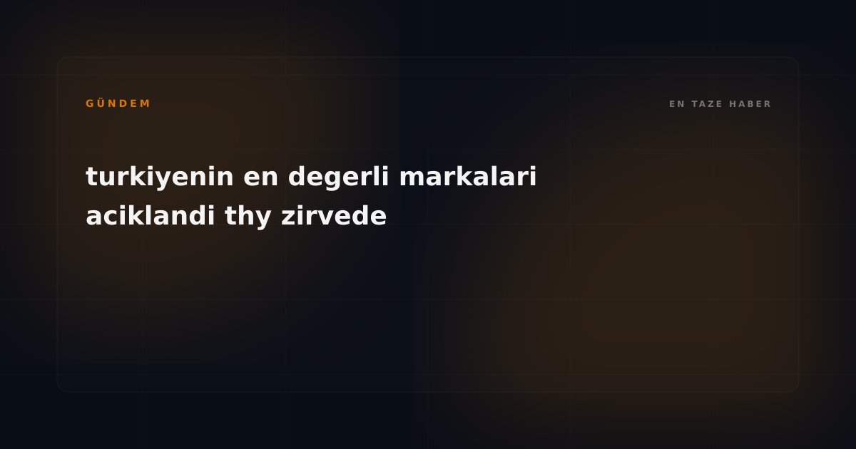 Türkiye'nin Marka Şampiyonu Yine Değişmedi: İşte Zirvenin Sahibi