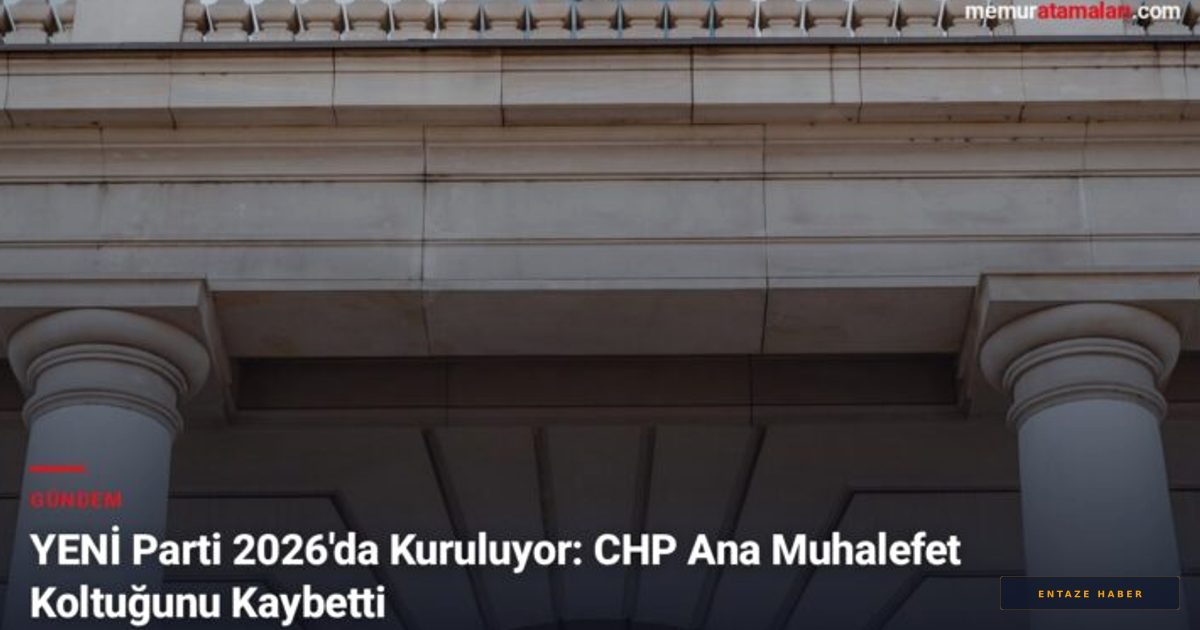 Siyasette Deprem: YENİ Parti Kuruldu, CHP Ana Muhalefet Koltuğunu Kaybetti!